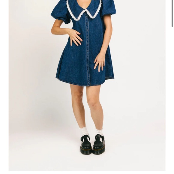 Zoco Poppy Collared Puff Sleeve Mini Dress - Picture 3 of 3